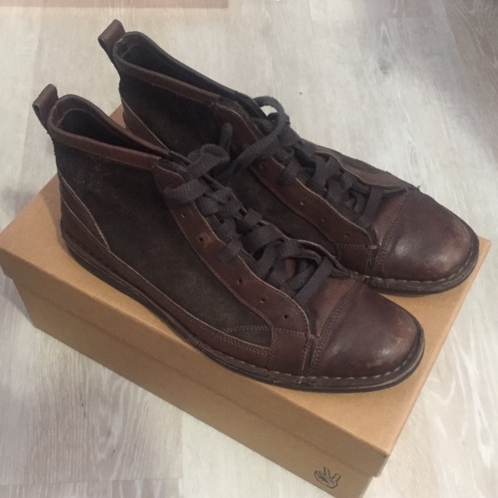 Brown suede John Varvatos high tops